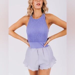 Free People Breathless Shortsie Gym Romper workout FP Movement- NWT size small